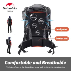 Plecak turystyczny NATUREHIKE 60+5L: pojemny i odporny na warunki atmosferyczne